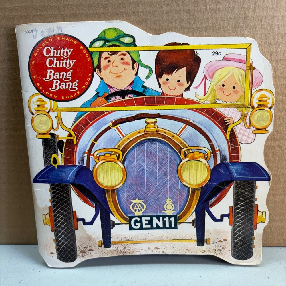 Vintage 1968 Chitty Chitty Bang Bang Golden Shape Book Joan Allen GEN 11 Car